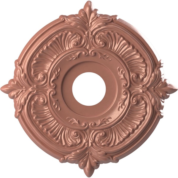 Ekena Millwork Attica PVC Medallion (Canopies up to 5 5/8"), 16"OD x 3 1/2"ID x 1"P, Metallic Champagne Pink CMP16ATFCP - main